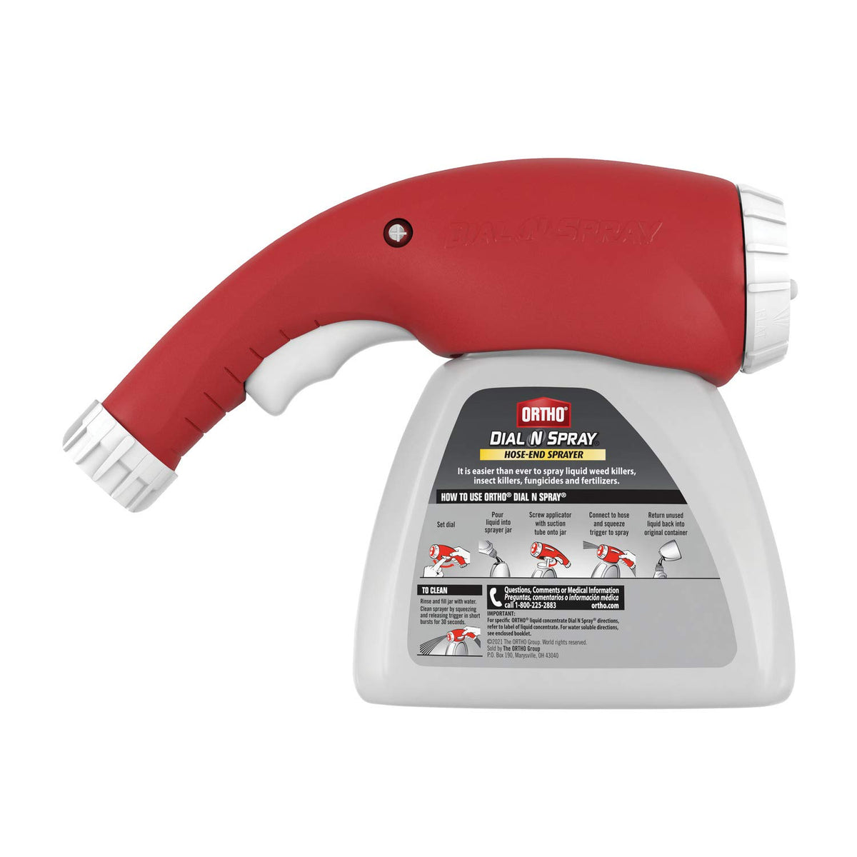 Ortho Dial N Spray uses jet pattern to reach high branches with precision.