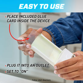 Ortho fruit fly and gnat targets are drawn to the sticky trap inside the device.