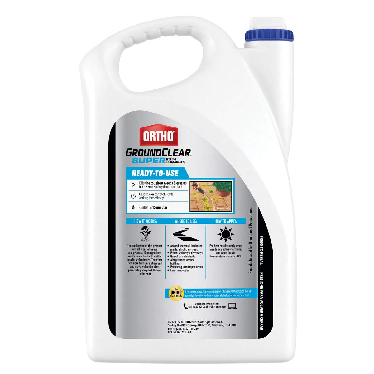 Ortho GroundClear refill used on patio to protect cracks from weeds.
