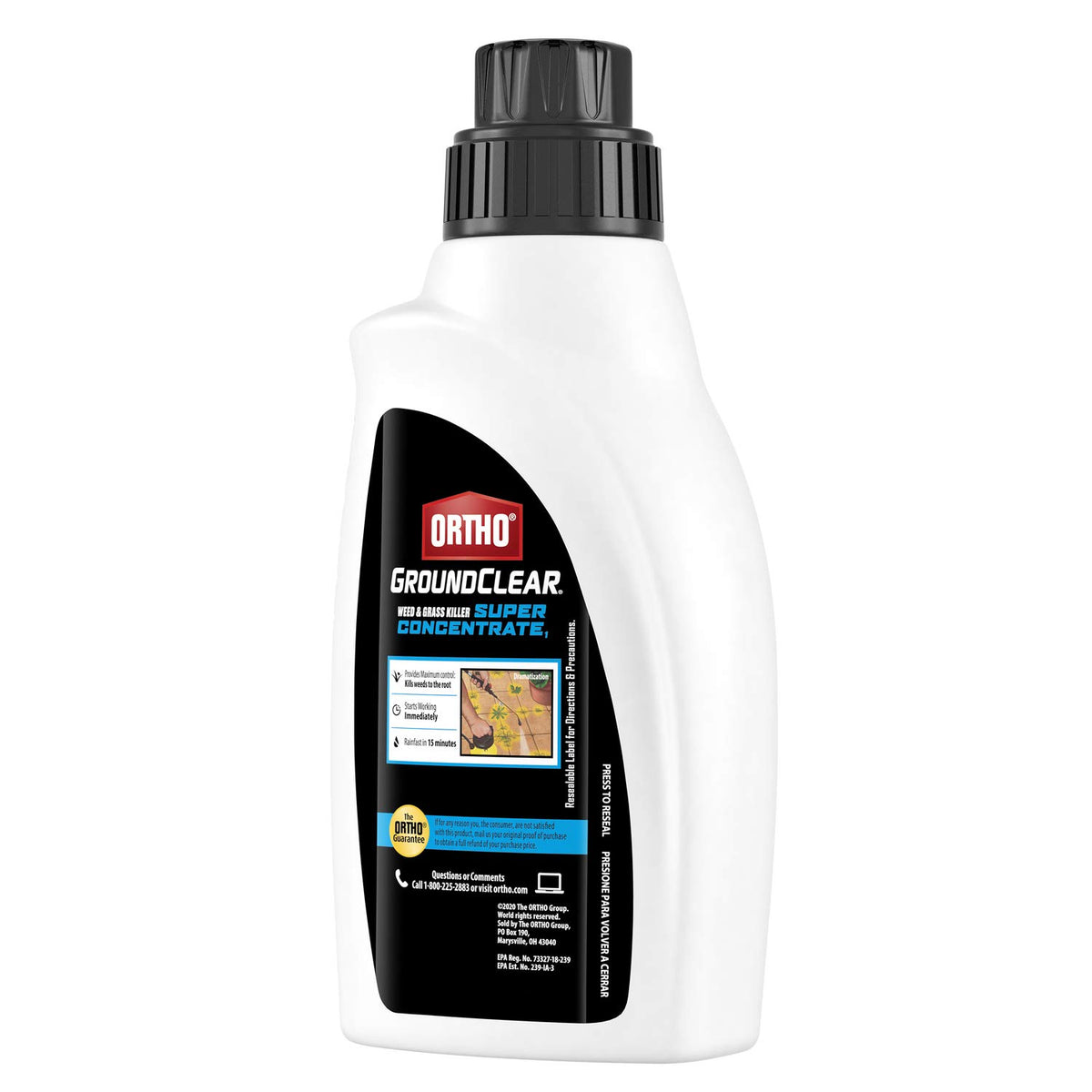 Ortho GroundClear applied around trees and shrubs for targeted weed suppression