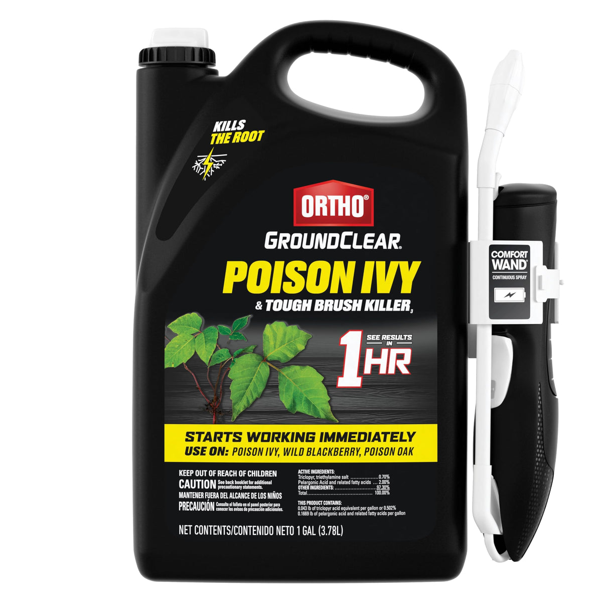 Ortho GroundClear Comfort Wand application on poison ivy leaves for fast control