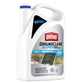 Ortho GroundClear Comfort Wand attached to refill bottle for effortless spraying.