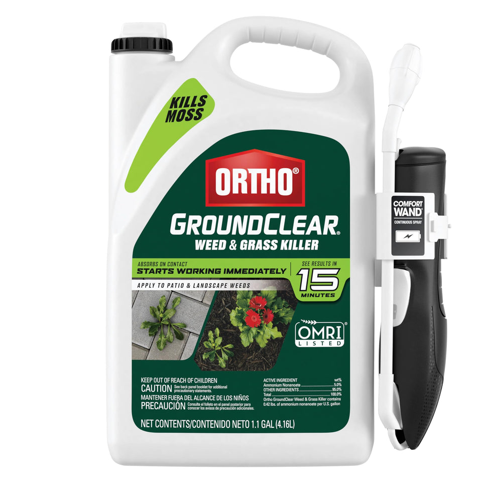 Ortho GroundClear Comfort Wand bottle ready for targeted weed control on driveways.
