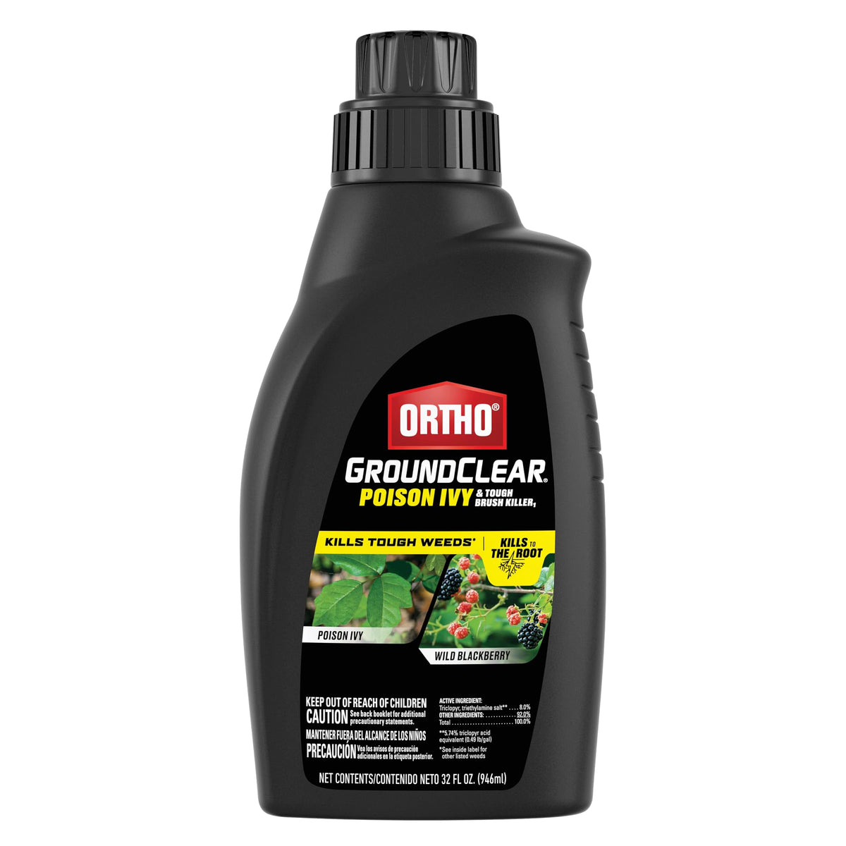 Ortho GroundClear poison ivy concentrate bottle for tough brush control