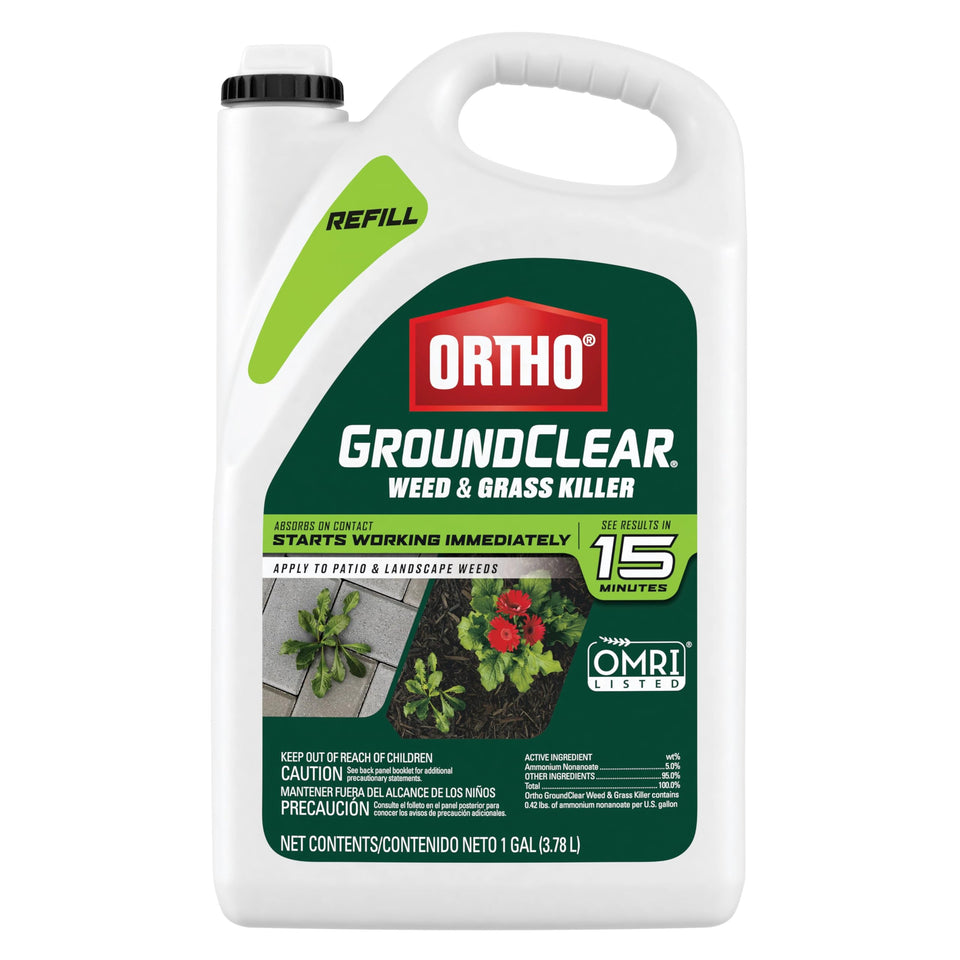 Ortho GroundClear refill bottle with wand attachment for targeted weed control