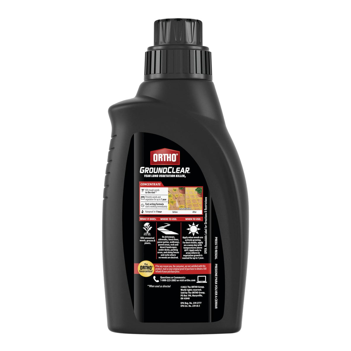 Ortho GroundClear Year Long Vegetation Killer2 protects driveways from regrowth.