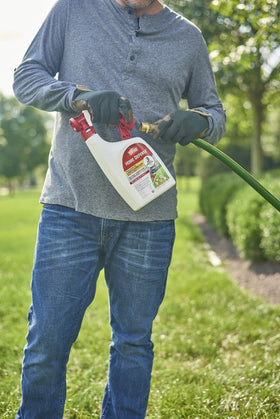 Ortho Home Defense attached sprayer delivers even coverage from a single hose-end trigger.