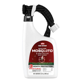 Ortho Home Defense ready-to-spray bottle for quick outdoor pest control in yards.