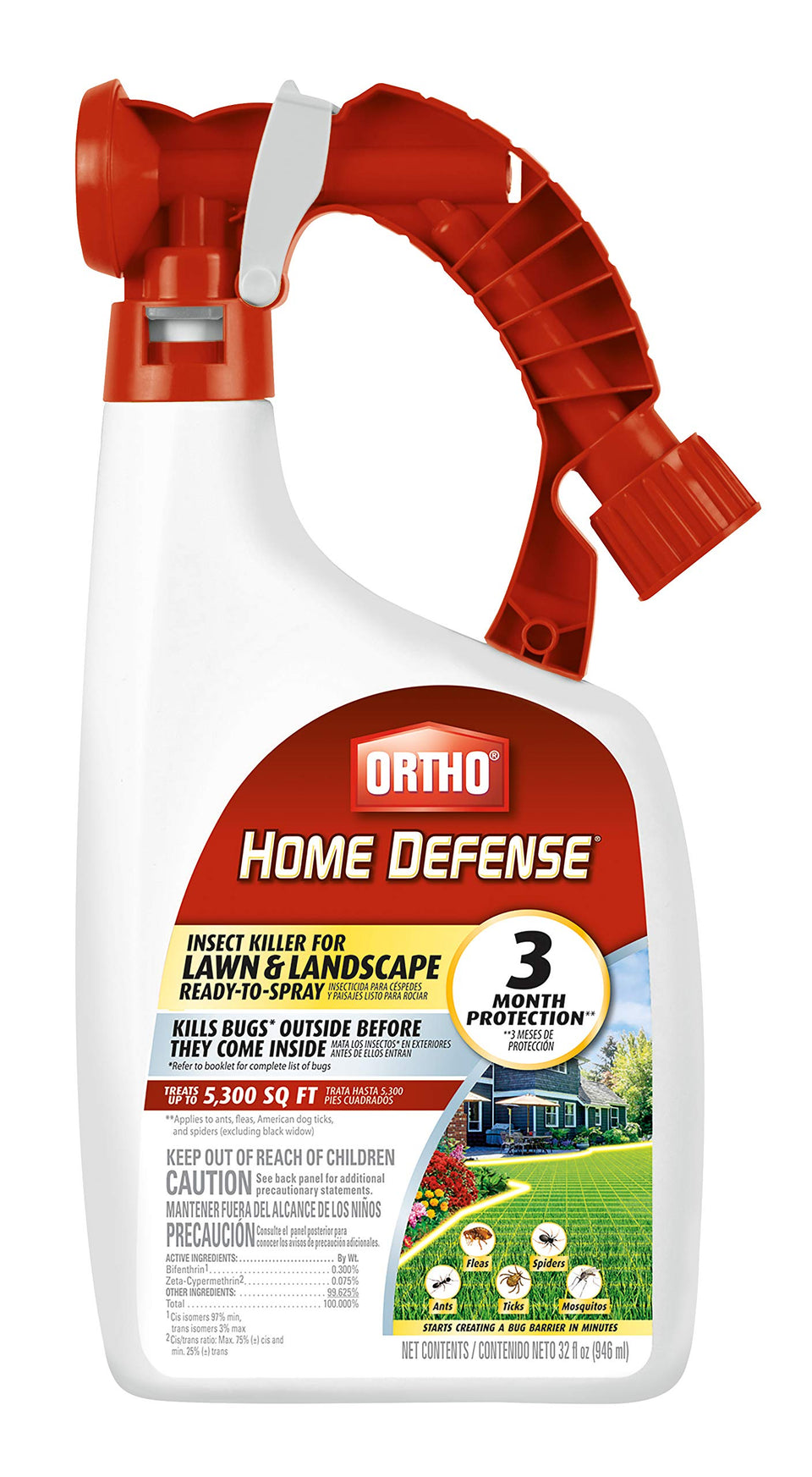 Ortho Home Defense bottle-to-hose connection enables easy outdoor spraying and quick setup.