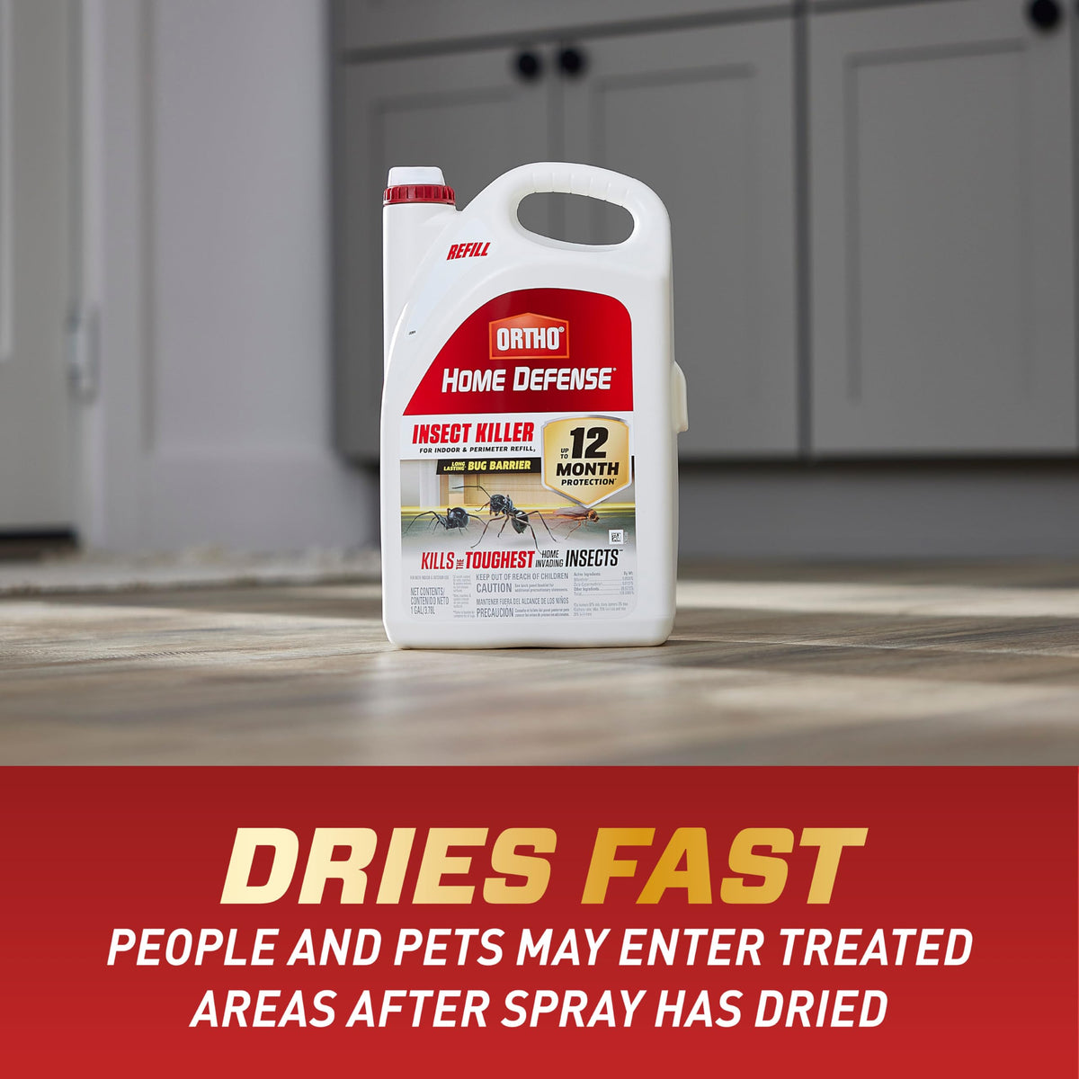 Ortho Home Defense long-lasting protection on non-porous indoor surfaces.