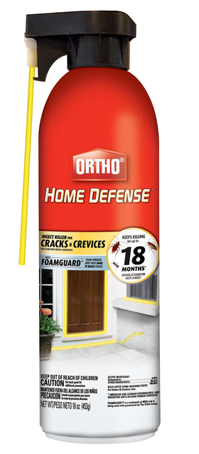 Ortho Home Defense foam reaches cracks and crevices to target hidden pests.