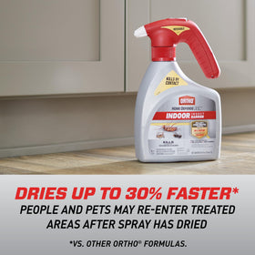 Ortho Home Defense Max 365 days protection claim on nonporous indoor surface.