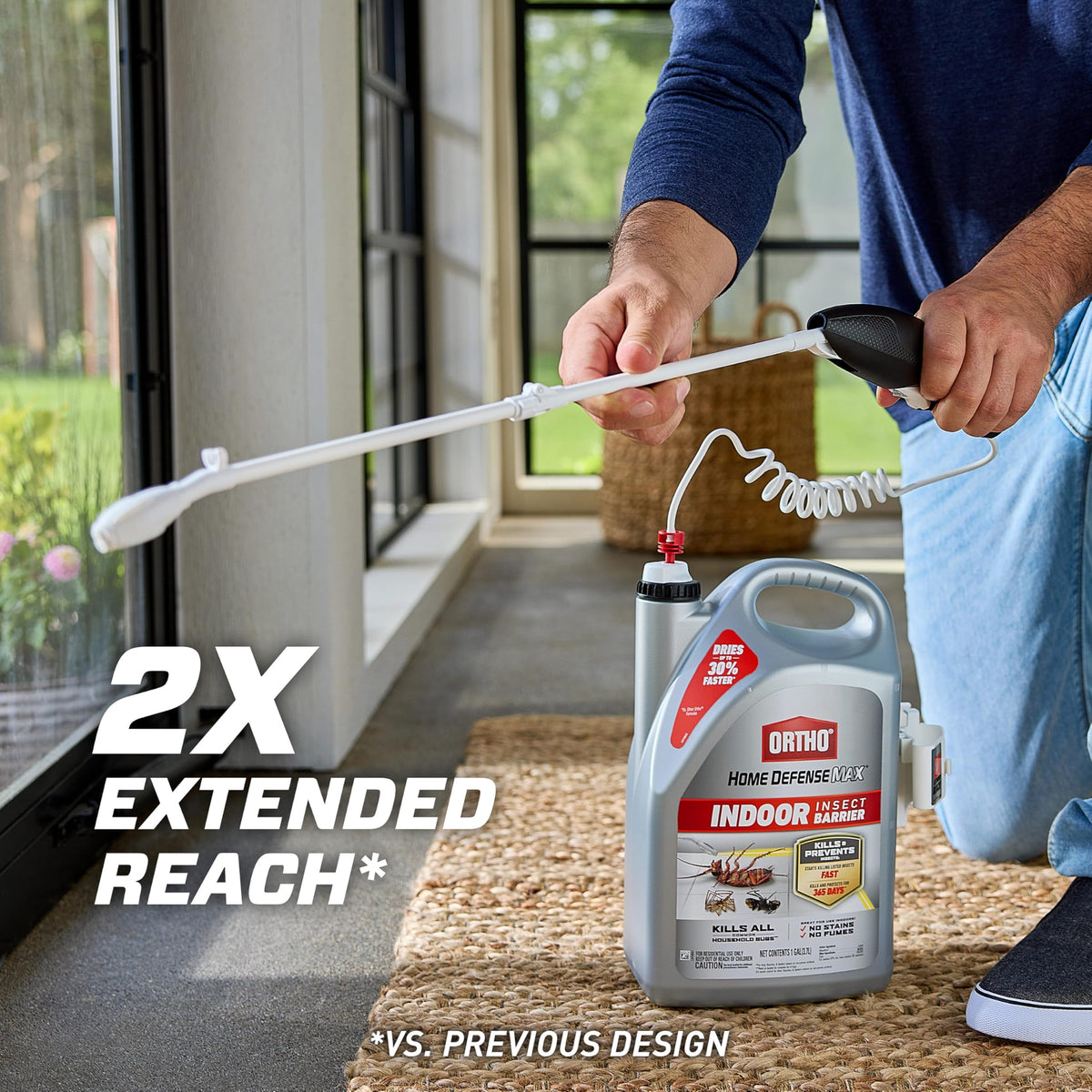 Ortho Home Defense Max indoor spray for quick, no-fume control.