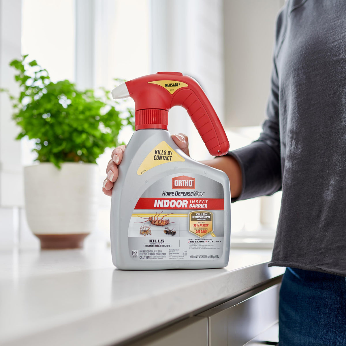 Ortho Home Defense Max ready-to-use bottle for quick pest control.