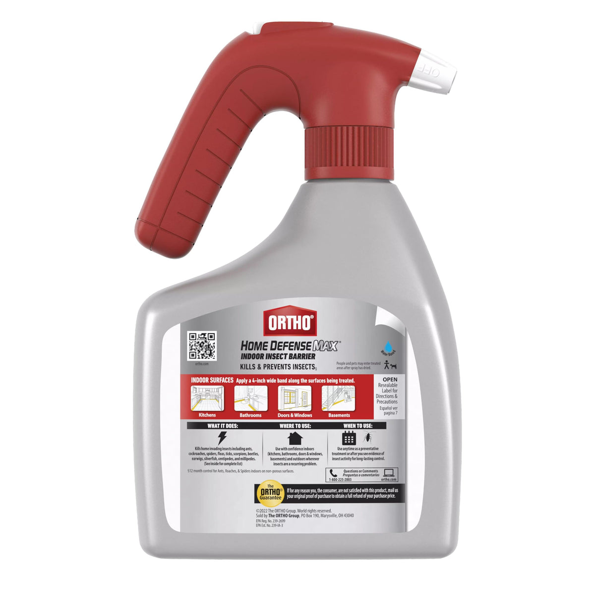 Ortho Home Defense Max sprayer in hand for easy one-handed spraying.