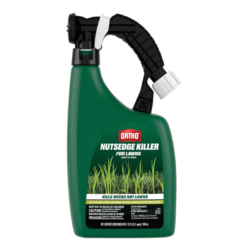 Ortho Nutsedge Killer for Lawns bottle ready-to-spray for targeted weed control.