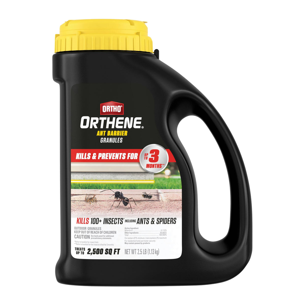 Ortho Orthene Ant Barrier Granules bottle with pour spout for easy outdoor perimeter application