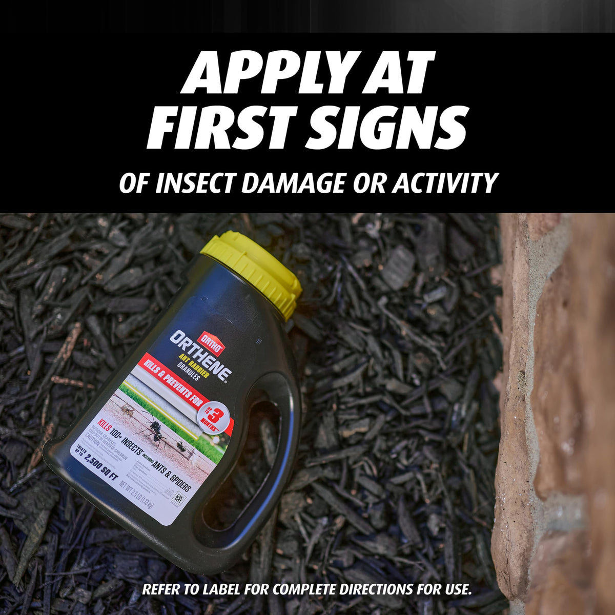 Pests such as ants and spiders targeted by the granules