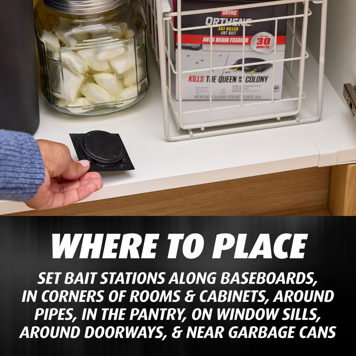 Ortho Orthene Ant Killer Bait 12 stations bundle provides widespread indoor coverage.