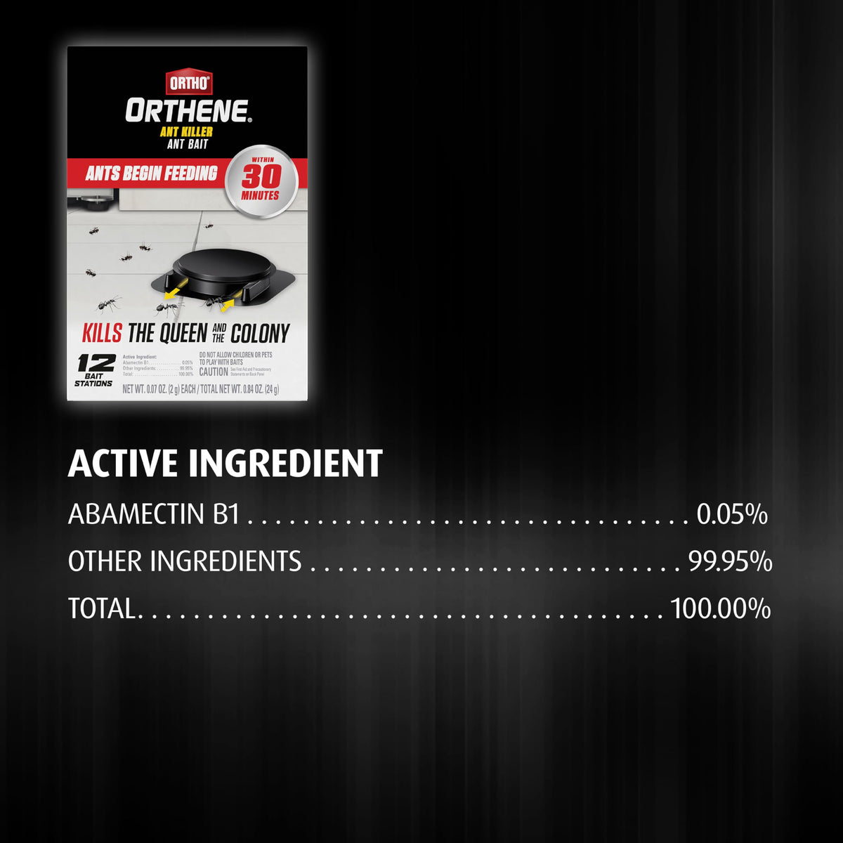 Ortho Orthene Ant Killer Bait two-pack provides multiple placements for thorough coverage.