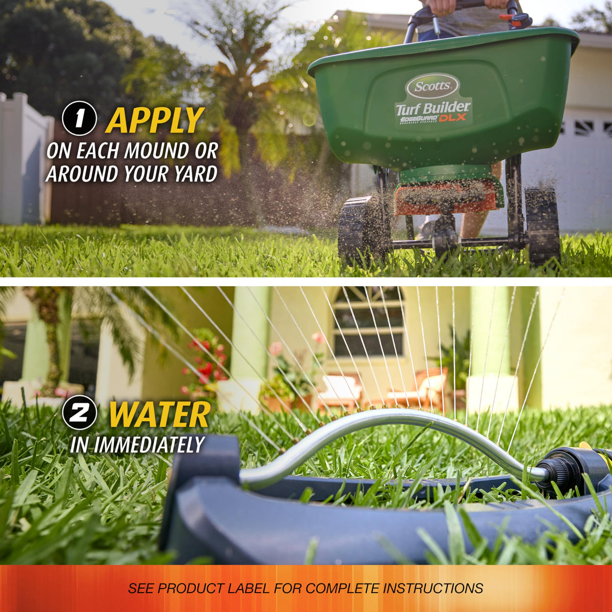 Water granules in after application to activate protection and reduce exposure.