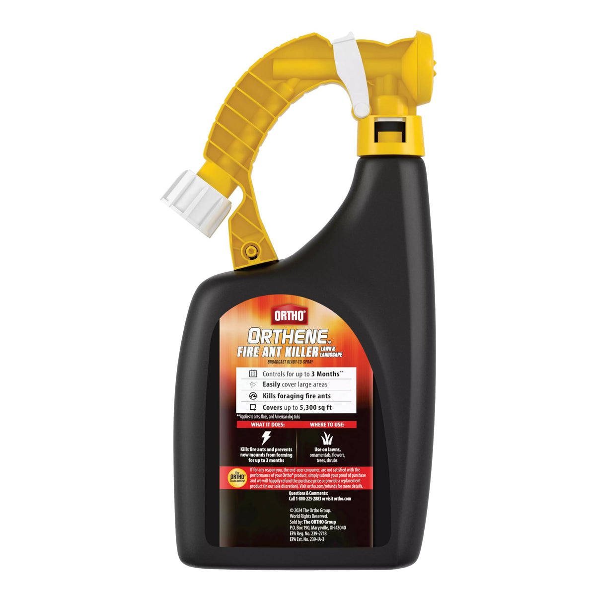 Ortho Orthene hose-end sprayer attached for easy outdoor application