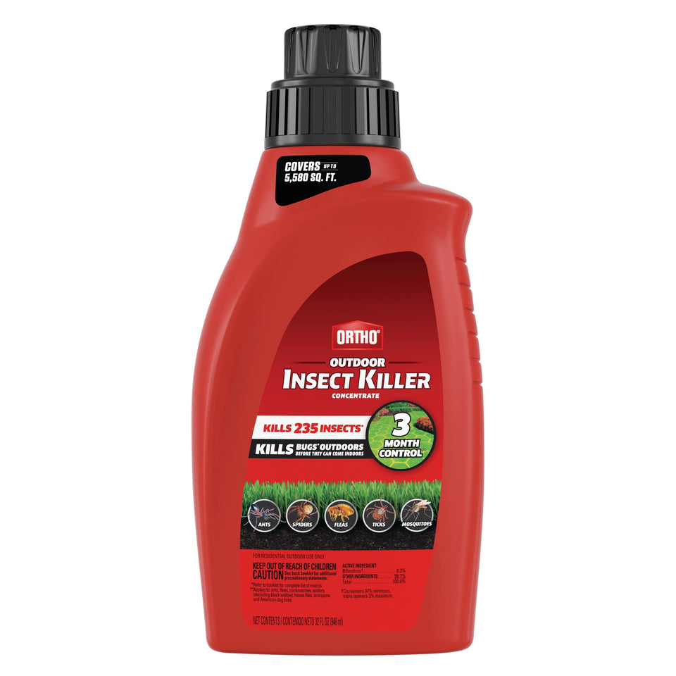 Ortho Outdoor Insect Killer Concentrate bottle ready for exterior pest control