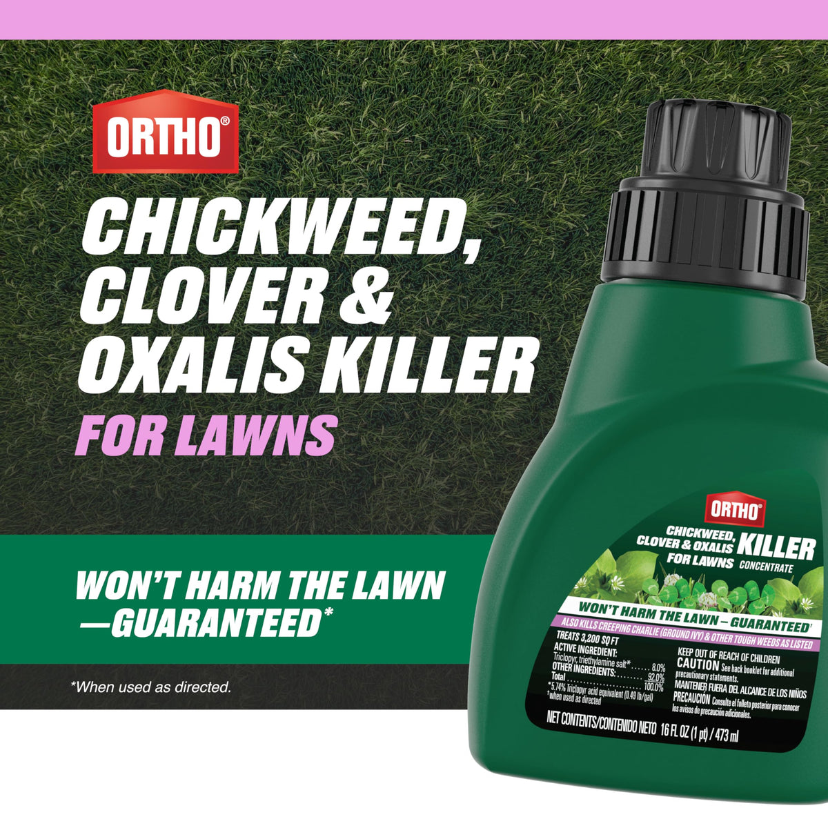 Ortho Chickweed, Clover & Oxalis Killer for Lawns in a tank sprayer applying to turf.