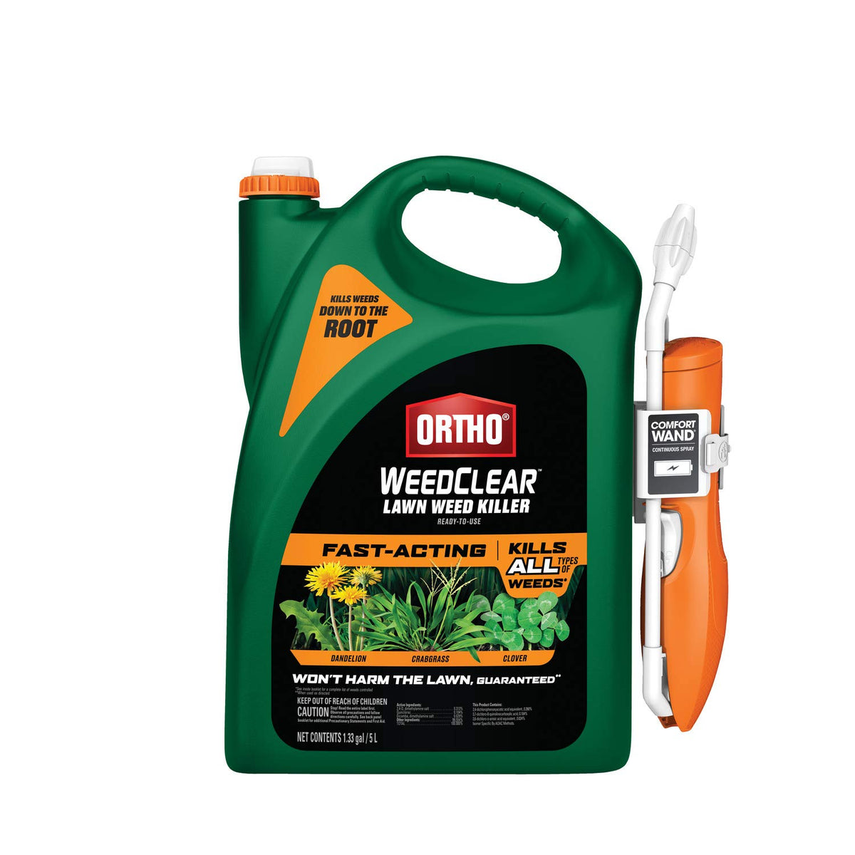 Ortho WeedClear bottle with Comfort Wand for precise spot weed control on lawns.