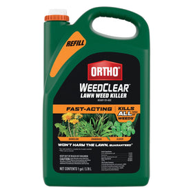Ortho WeedClear crabgrass-control bottle targets lawns at the roots