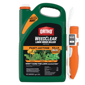 Ortho WeedClear bottle with Comfort Wand enables targeted lawn weed control.
