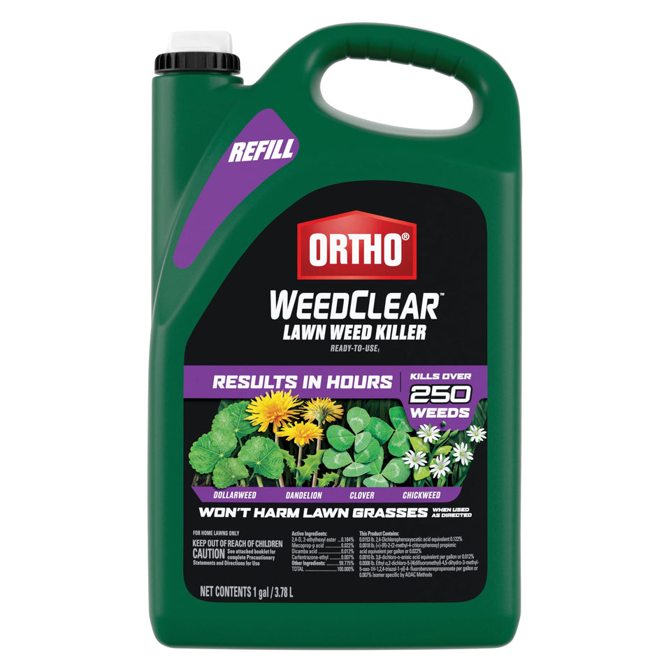 Ortho WeedClear spray refill for precise lawn spot treatment.