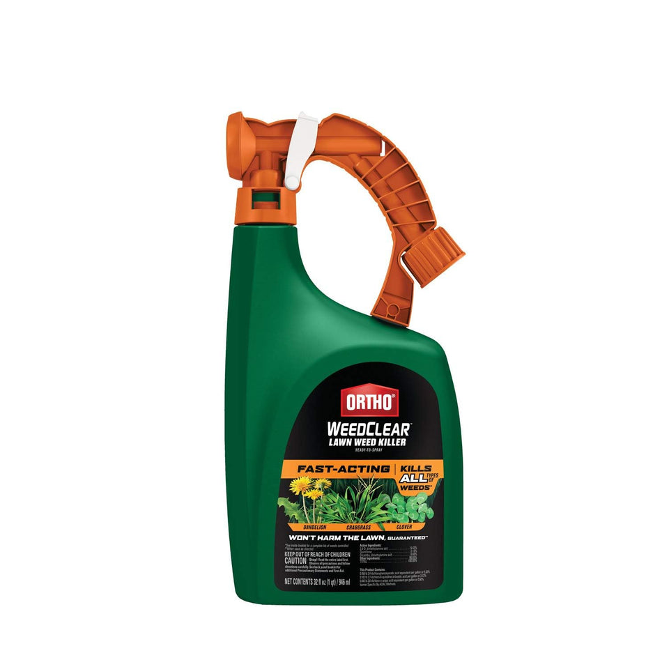 Ortho WeedClear lawn weed killer spray targets common lawn weeds to protect your turf.