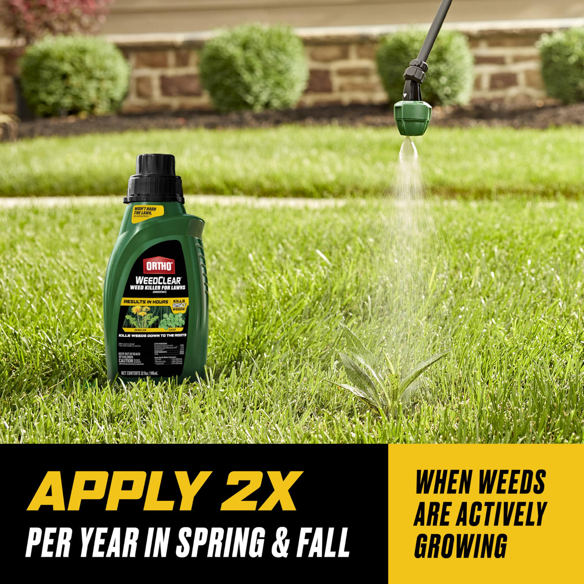 Ortho WeedClear rainproof in 1 hour helps protection after treatment