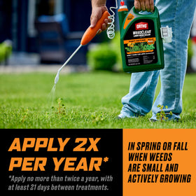Ortho WeedClear rainproof in 1 hour helps weed control after rain