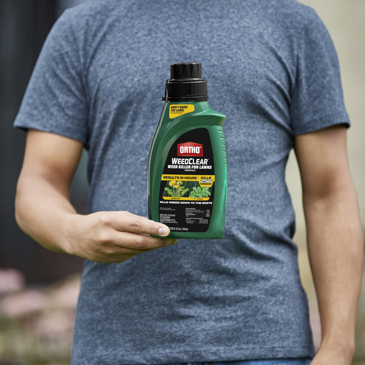 Ortho WeedClear tank sprayer application demonstrates easy use on active weeds