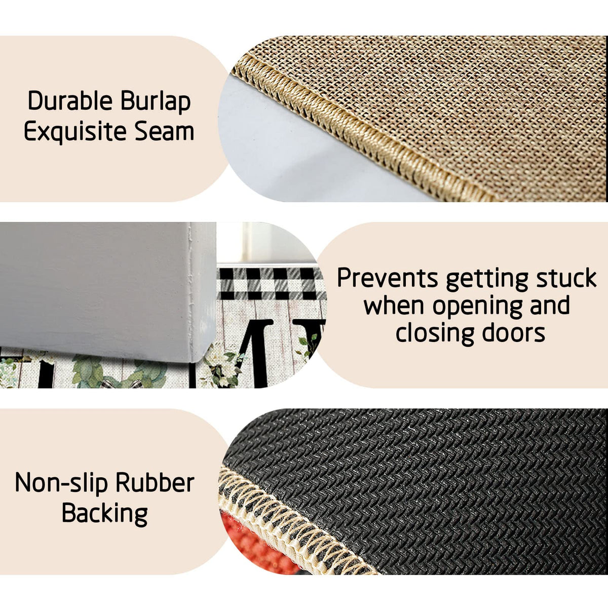 ORTIGIA easy-clean doormat; shake, hose, or vacuum for fast upkeep.