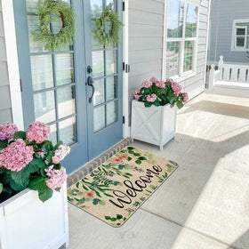ORTIGIA entrance mat measures 17x29.5 inches, fits standard entryways while minimizing trip risk.