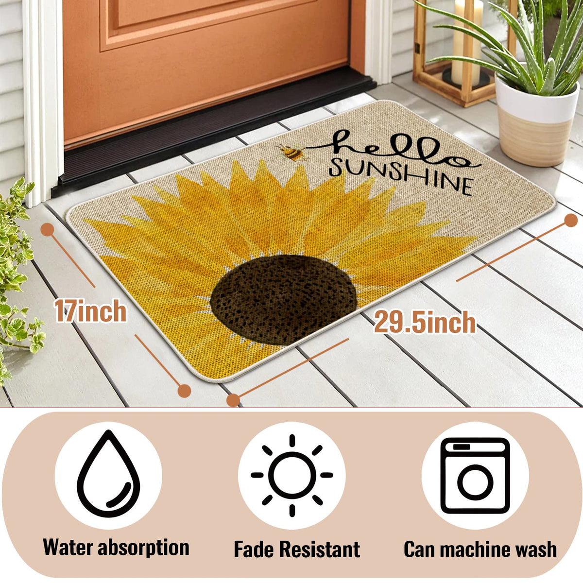 ORTIGIA Hello Sunshine sunflowers close-up shows stain resistance and durability
