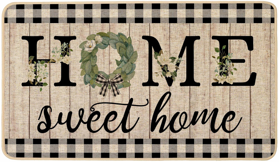 ORTIGIA Home Sweet Home doormat front view, a welcoming outdoor entry.