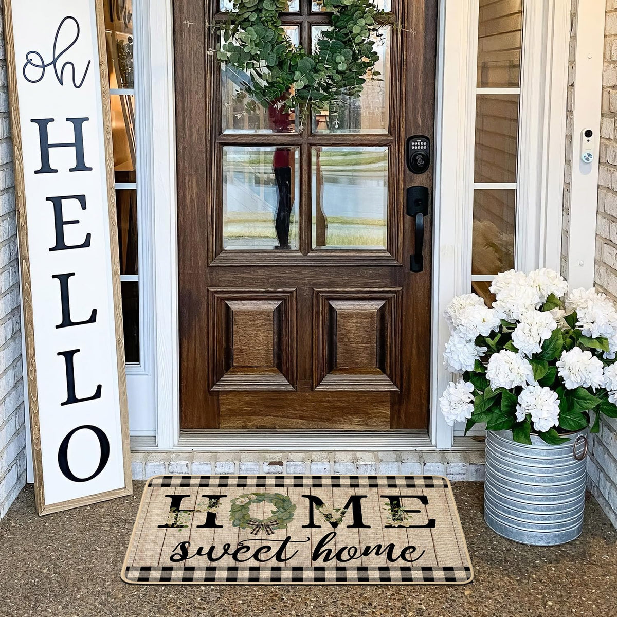 Non-slip rubber backing of ORTIGIA doormat for secure footing.