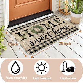 Outdoor entry setup with ORTIGIA doormat ready for all-weather use.