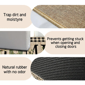 Patio doorway arrangement featuring ORTIGIA doormat for versatile placement.