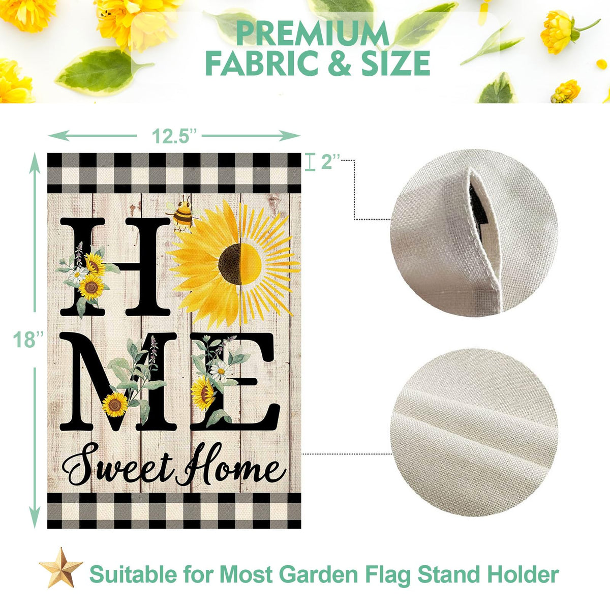 ORTIGIA Rustic welcome flag enhances outdoor spaces with farmhouse charm.