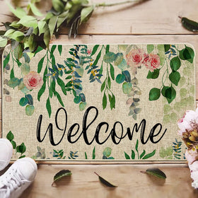 ORTIGIA spring-summer doormat floral design greets guests with vibrant color and easy maintenance.