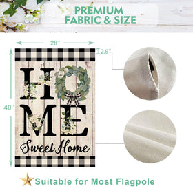 Ortiga Summer House flag decorating front yard or patio with farmhouse flair.