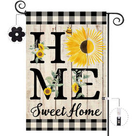 ORTIGIA Summer Sunflower Garden Flag, double-sided burlap for outdoor decor.