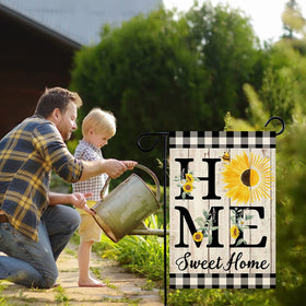 ORTIGIA Weather-resistant 12.5x18 inch garden flag stays bright in sun and rain.