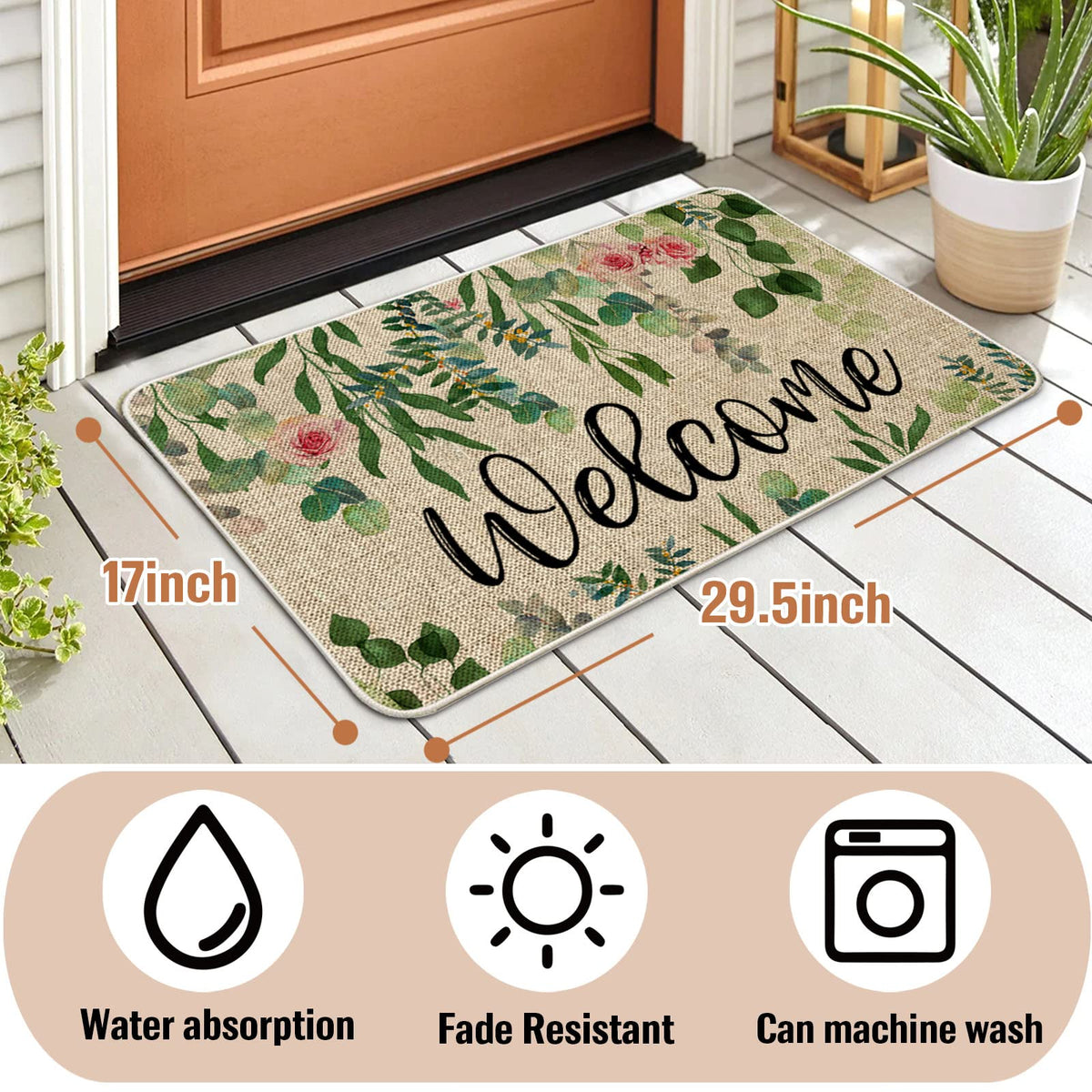 ORTIGIA weather-ready doormat withstands rain and snow without fading, keeping entryway fresh.