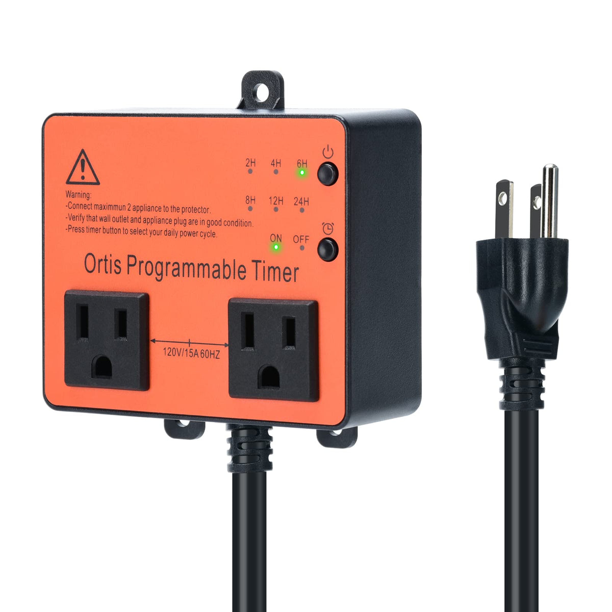 Ortis above-ground pool timer front view for easy mounting and quick access.